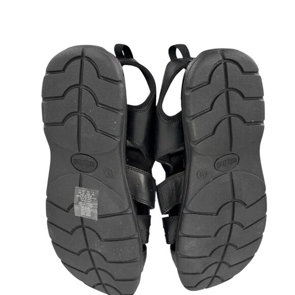 Vintage 90's Unlisted Kenneth Cole Fisherman Sandals Mens Sz 11 M Black Leather - Picture 7 of 11